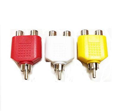 Orijin Bağlantı Noktası Ayırıcı Kompozit Ayırıcı Hibrit Video ve Ses RCA Video Terminaline RCA21SET3 RCA/Pin 2 Yollu Adaptör, 3 Renkli Fiş, (Erkek)