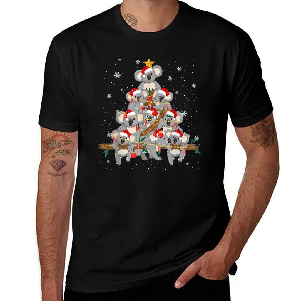 Koala Ornaunisext Decoration Christmas Tree Xmas Tshirt Big And Tall Solid Color Tshirt