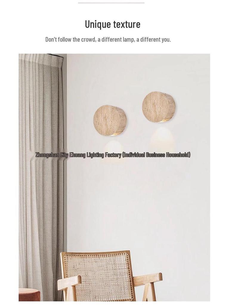 Wabi-Sabi Gelbe Travertin Nachttischlampe: Retro-Stil für Schlafzimmer & Wohnzimmer