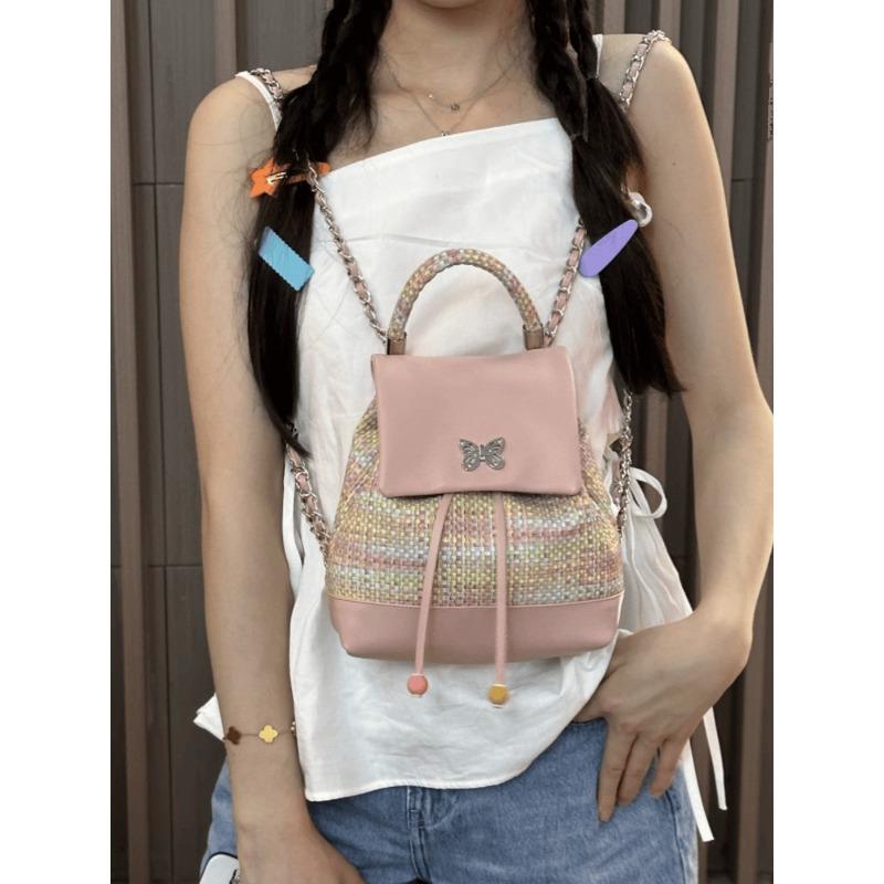 

Рюкзак-цепочка, Sweet and Cool Girl, матовая кожа, высококачественный серебристый рюкзак Girl розовый