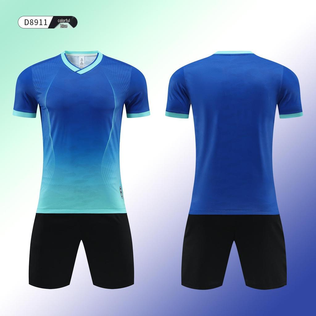 Children's and Men's Football Team Kit - Short Sleeve Sports Jersey and Training Set