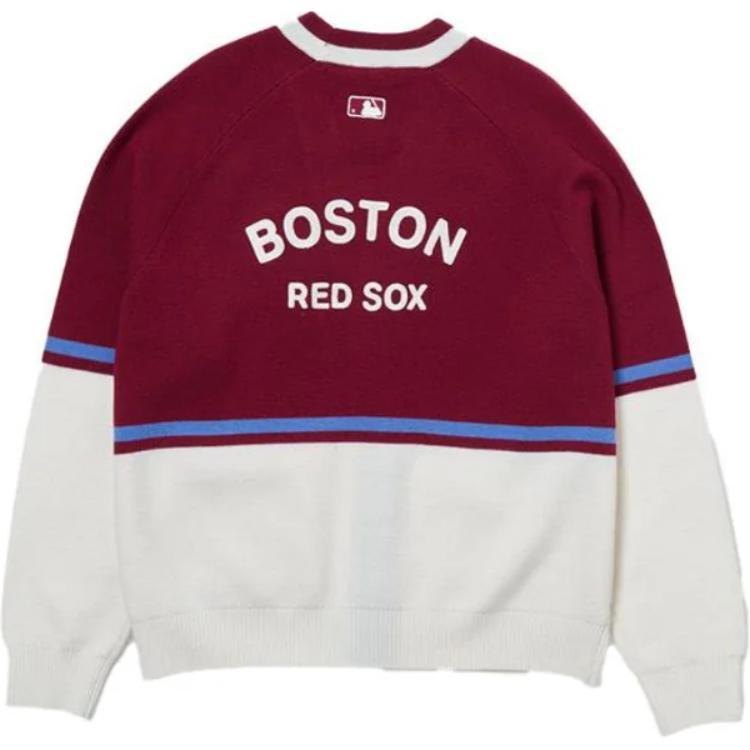 New MLB Varsity Boston Red Sox Cardigan Knitwear Unisex Red 3AKCV0144-43WIS