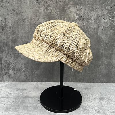 Hollow Octagonal Hat Men'S And Women'S Summer Big Head Circumference Cap Outdoor Beret Casual Versatile Sun Hat