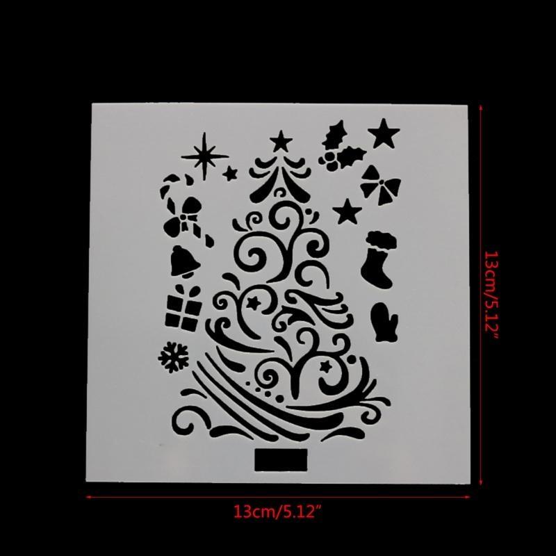 652F 7 Pcs Baking Mesh Christmas Stencil Baking Decorating Tool Gift for Baking Lover