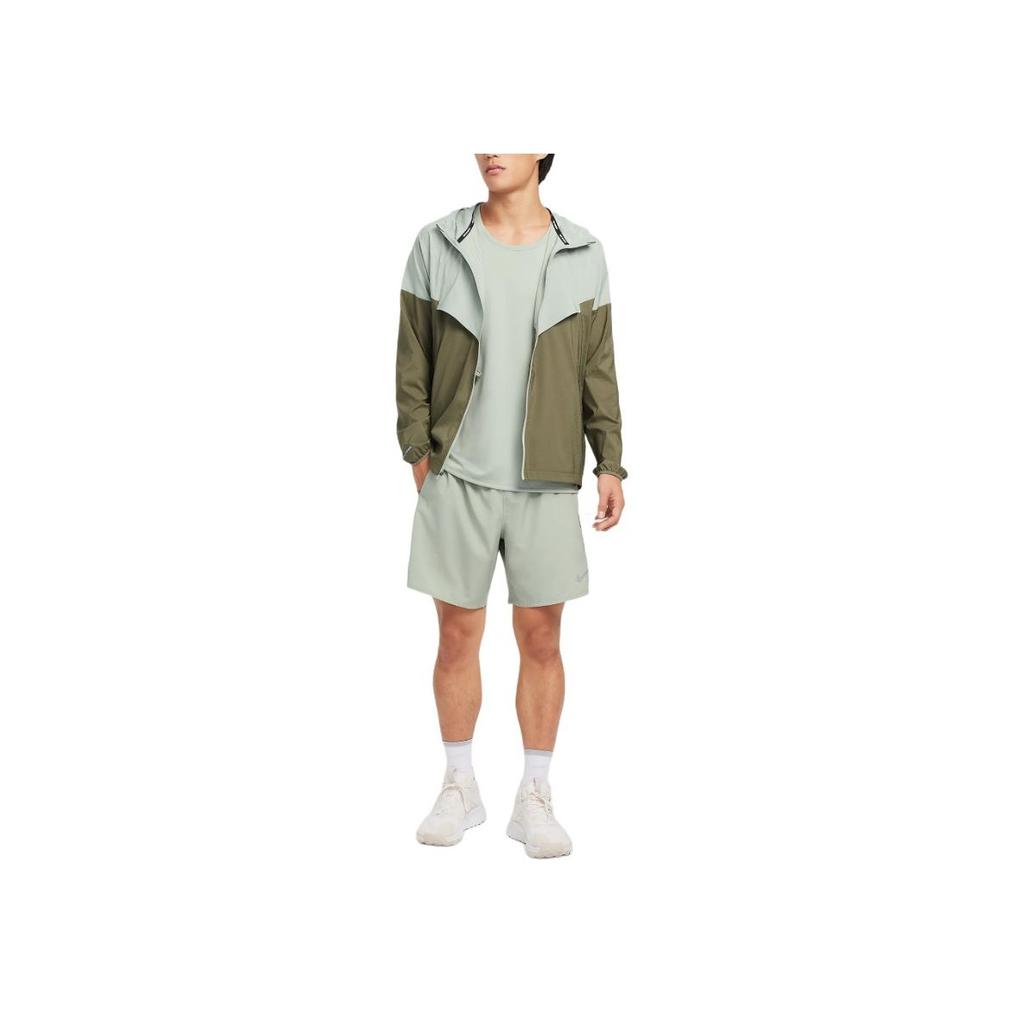 Nike Color Block Hooded Waterproof Long Sleeve Jacket Men jackets Green FB7541-370
