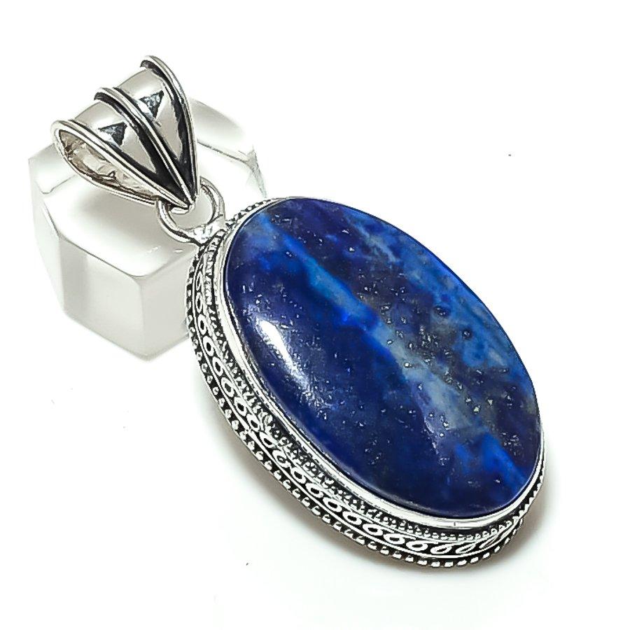 

Натуральный лазурит драгоценный камень 925 стерлинговое серебро ювелирный кулон 2,17 j9i37