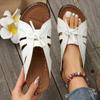 Lucyever Vintage Knowknot Plateau-Pantoletten Schuh Damen Leicht Weiß Keilabsatz Hausschuhe Frau Weiche Sohle Strandsandalen Weiblich 43