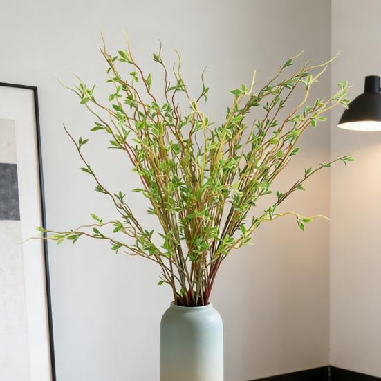 Yousheng Fake Green Leaves Stems Lifelike Simulated Leaves Branch Artificial Faux Greenery Branches for Vase Filler Home Office Wedding