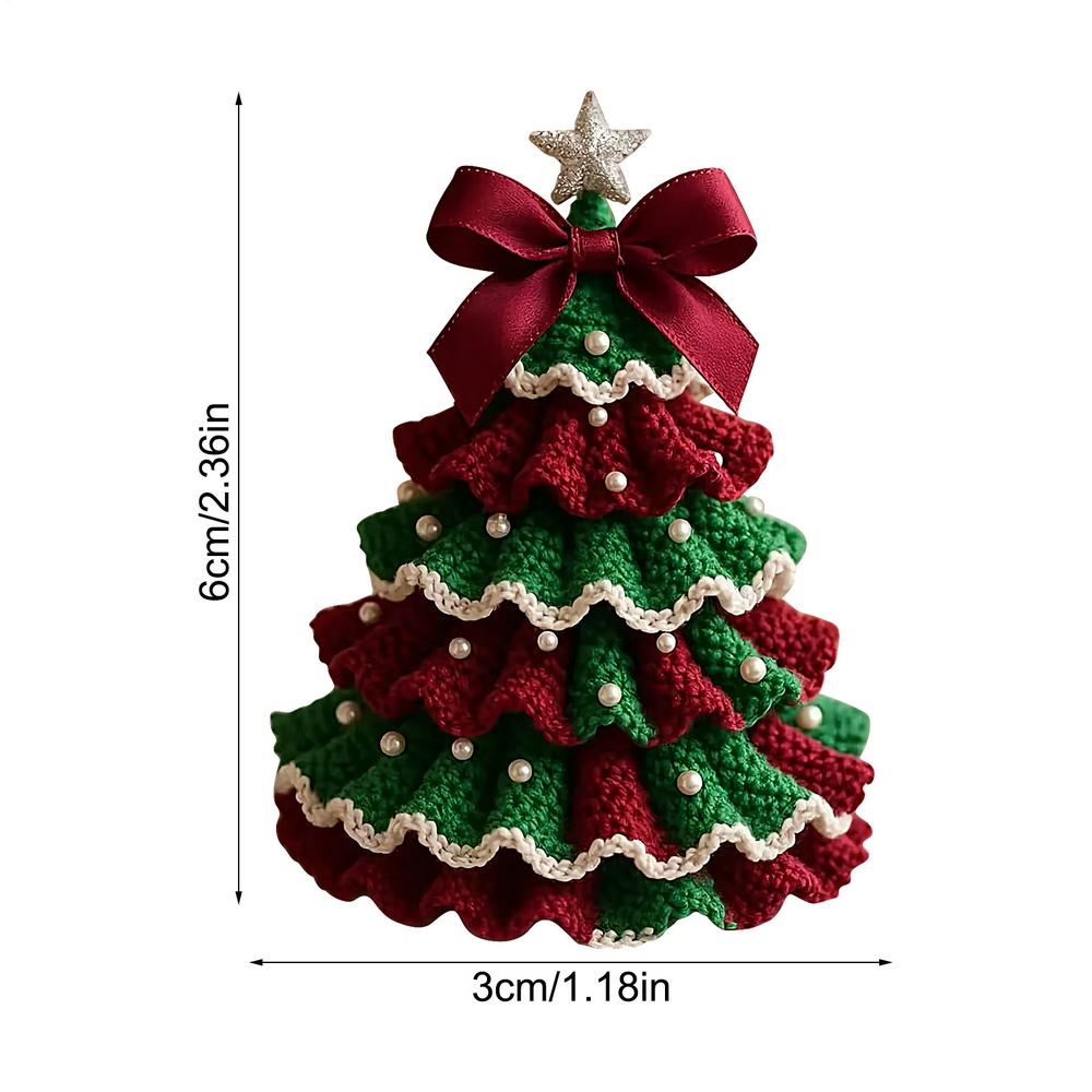 2025 DIY Häkel-Weihnachtsbaum-Set Desktop-Dekor Baumwollgarn Weihnachtsbaum Handgefertigt Festival-Dekorationsset Feiertags-Requisiten