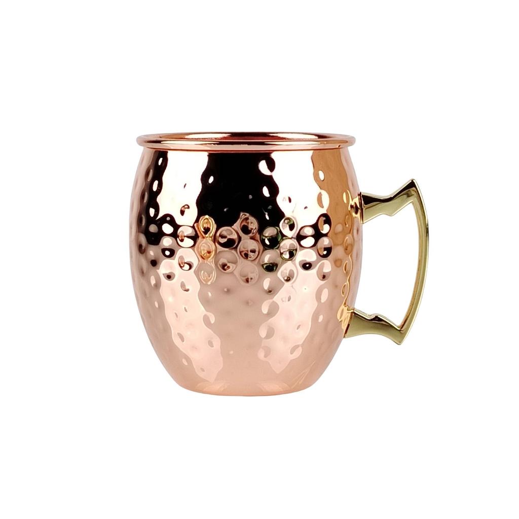 Hammered Stainless Steel Moscow Mule Mug - Copper-Plated European Cocktail Cup