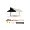 [Black Rubber Coating, Factory Direct] Large Waterproof Tarp Tent for Camping, Compatible with Camping Tents, Water-Repellent, Lightweight, UPF50+ UV