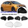 Pair For Seat Leon MK2 Ibiza MK4 Exeo 3R 2008-2017 Car Replacement Rearview Side Mirror Cover Wing Cap Exterior Door Trim