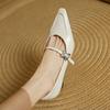 Fashion 2025 New Spring Women Pumps Genuine Leather Shoes for Women Square Toe Thin Heel Shoes Shallow Buckle Strap Mary Janes Shoes