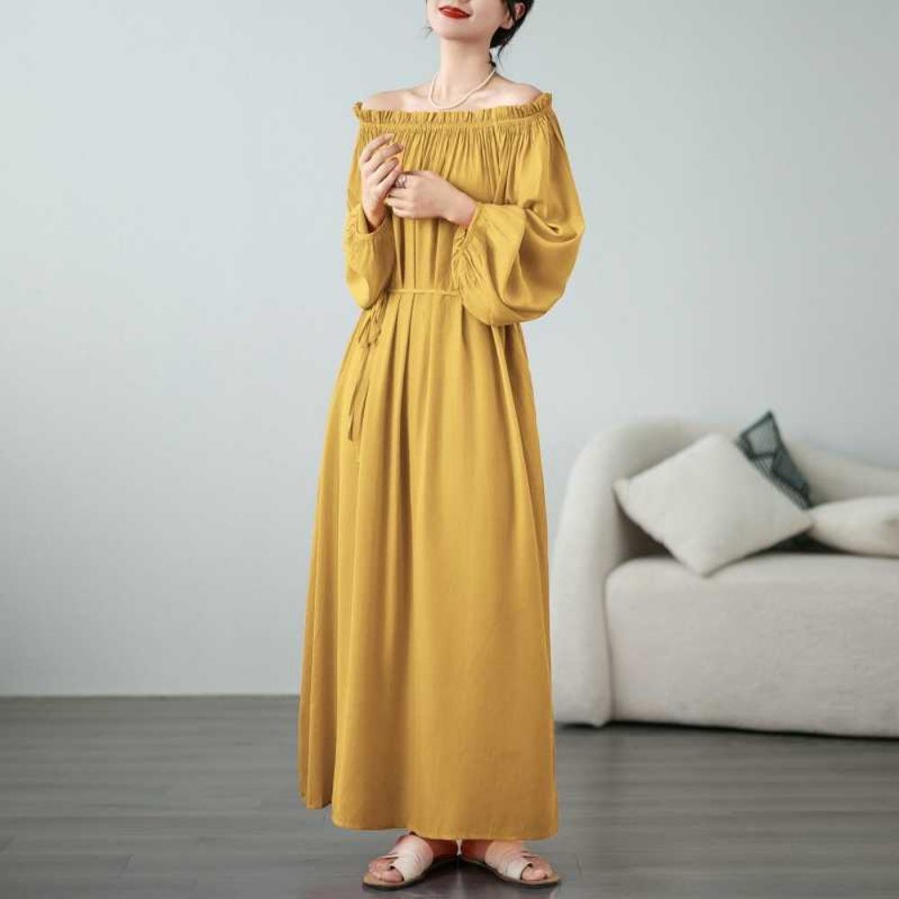 Round Neck Loose Long Dress