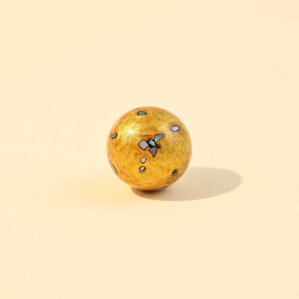 18mm Handmade Lacquer & Mother-of-Pearl Beads: Intangible Cultural Heritage Buddhist DIY