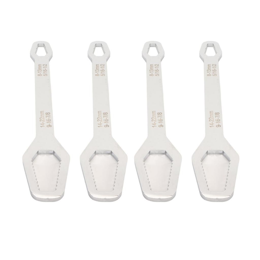 4 stuks Dubbelzijdige Zelfaandraaiende Sleutel Multifunctioneel 60HRC Hoge Hardheid 8 tot 22 mm Sleutel