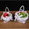 Elegant White And Gold Wedding Decorative Basket For Bridal Ceremonies Parties Decors Durable Fabric Storage Container