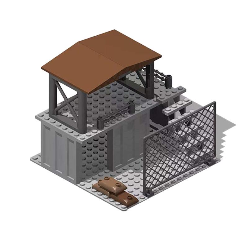 WWII Military Sentry Tower & Observation Base Building Blocks Set