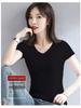 Women's Pure Cotton Three-Quarter Sleeve Slim Fit Mock Neck T-Shirt for Spring and Autumn 2022