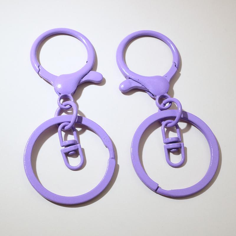 5pcs Multi-colors DIY Keychain Accessories Lobaster Clasp Hooks with 30mm Kring Ring Connector for DIY Pendant Jewelry Making