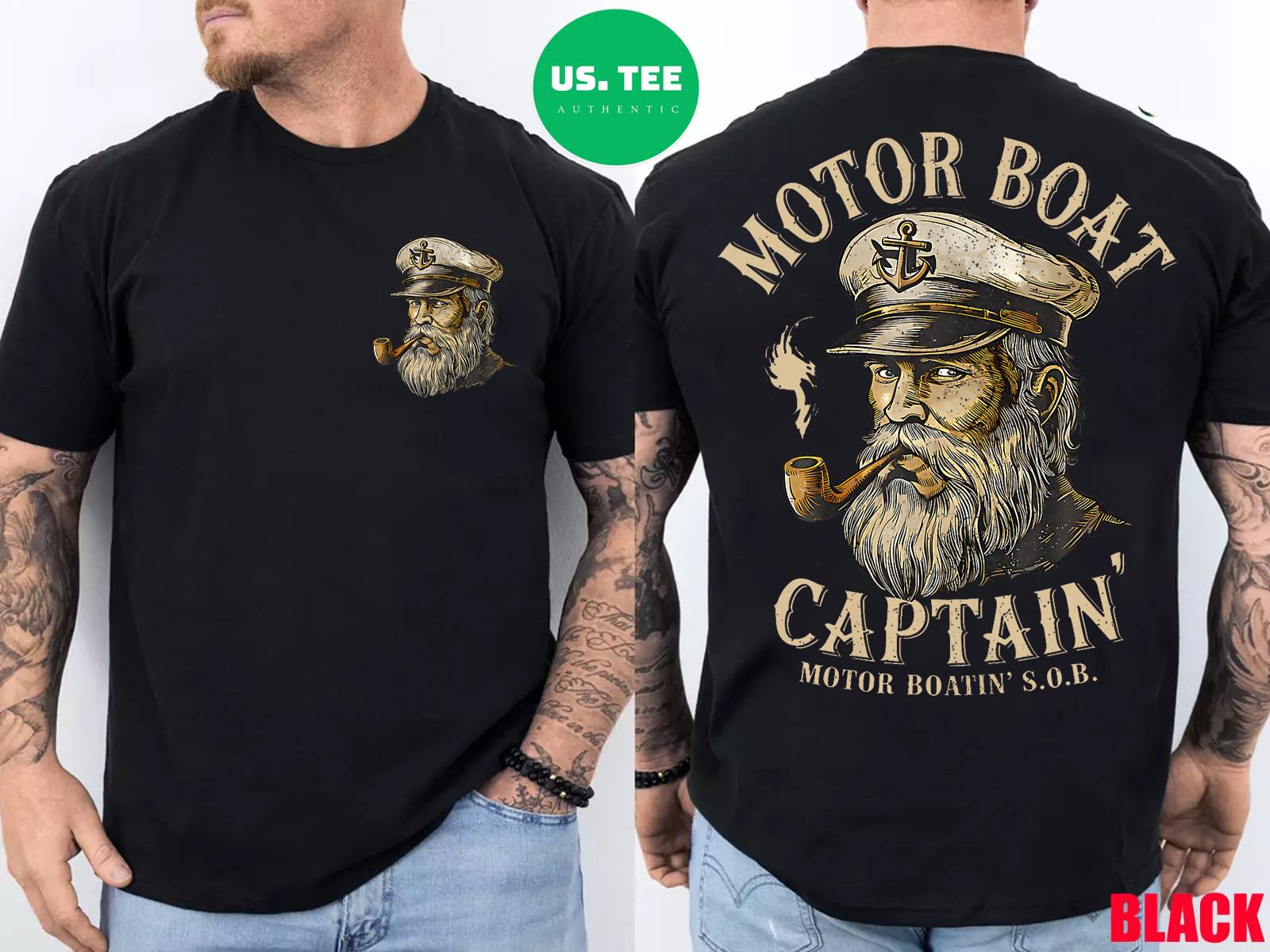 Motor Boat Captain Funny Pontoon Boating Motor 2 Sides T-Shirt S разноцветный