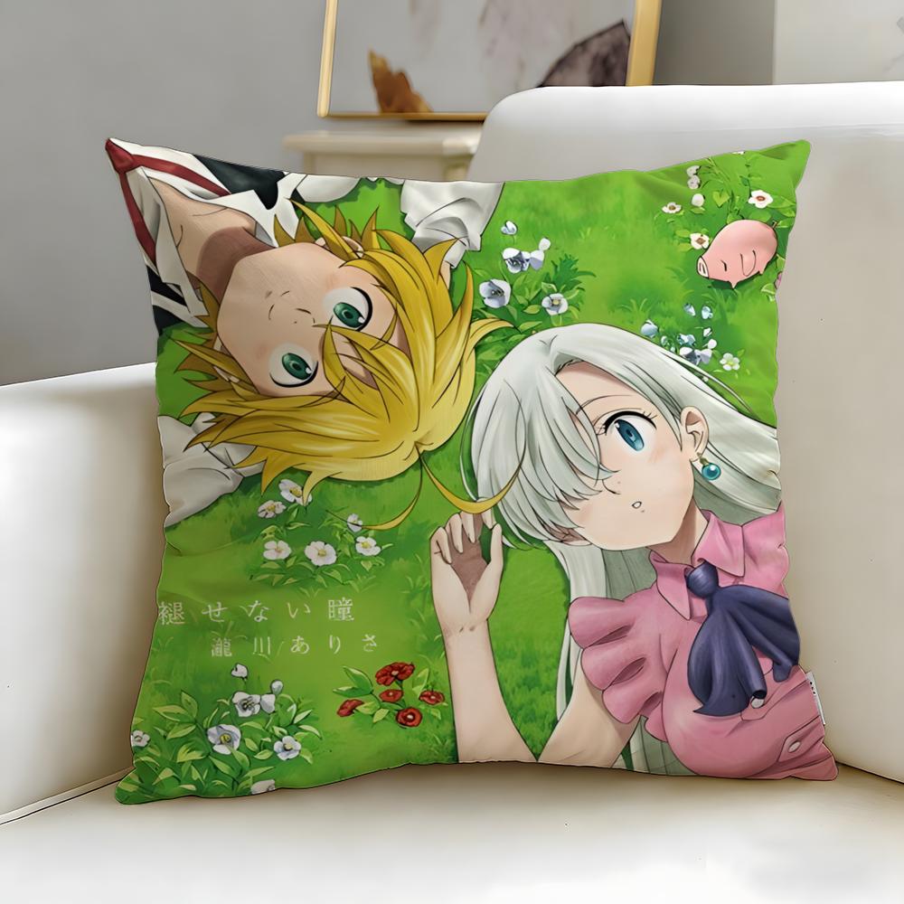 classic anime The Seven Deadly Sins Cushion Cover Soft  EasyWash Pillow Case  Versatile for Couch Bed Travel and Office