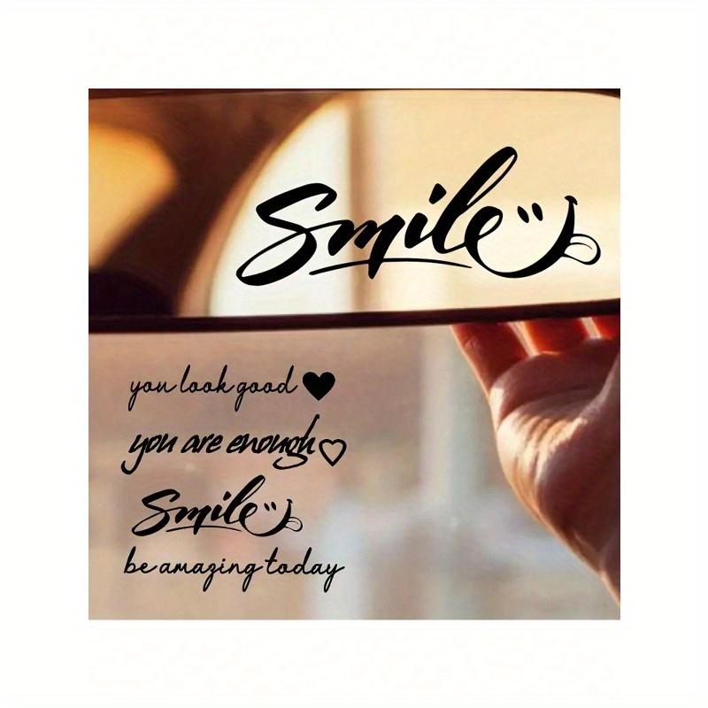 

4 шт./компл. Наклейка на зеркало заднего вида автомобиля, Наклейка на зеркало заднего вида, Улыбка Исцеляющий Чистый Текст Стекло заднего окна Люк Лобовое стекло Наклейка на кузов one-size чёрный