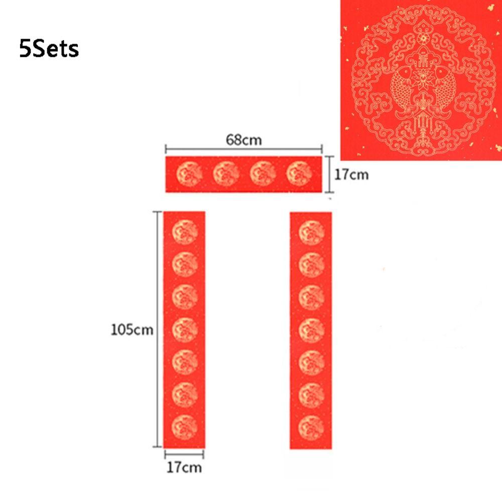 5Sets No Smudging Spring Festival Couplet Red Paper Chinese Red Rice Paper  Handwritten Couplets