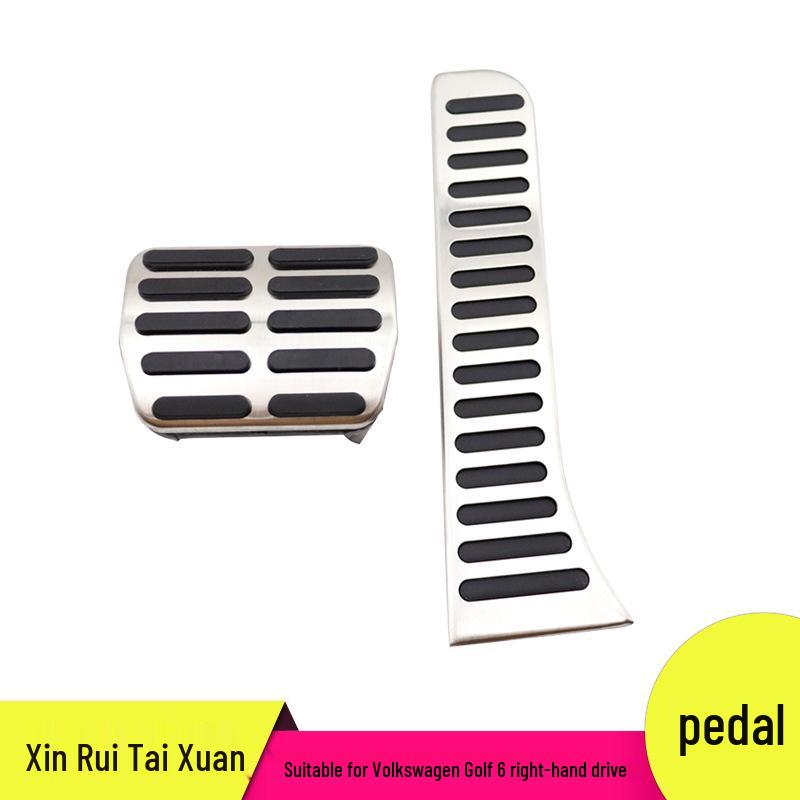 

Volkswagen Golf 6 RHD Anti-Slip Pedal Set: Accelerator, Brake, Rest Area Decoration Aluminum Alloy + Hard Rubber