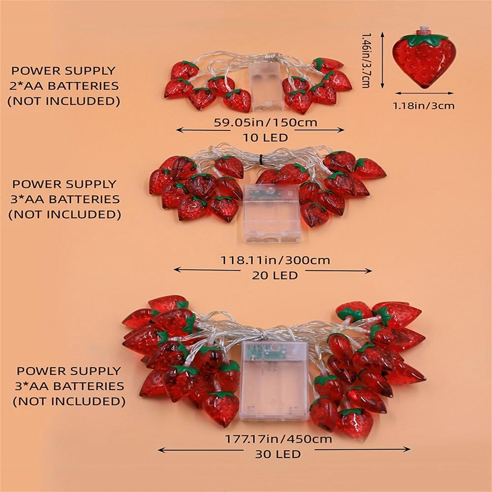 Strawberry String Lights Home Decoration Fairy Lights LED Hanging Lights Always On Light Mode for Easter Party Wedding Birthday