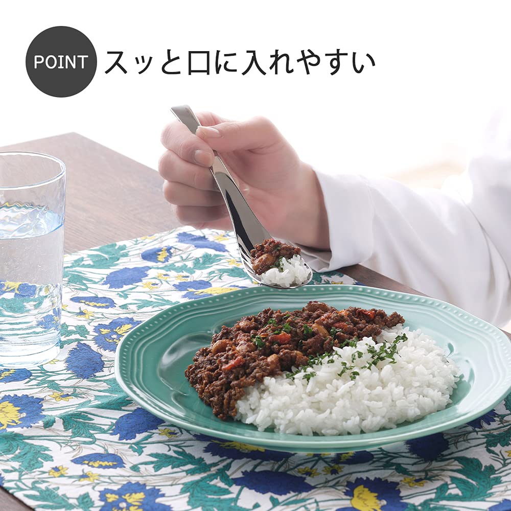 Shimomura Kihan Sada 5 rýžových lžic Vhodné do myčky Nerezová ocel Celková délka 18 cm Snadno se jí Krásný tvar Hrnec na kari Smažená rýže Čínská rýžová miska Polévka