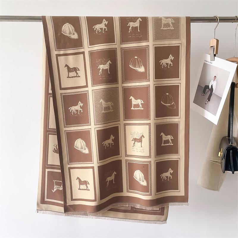 Women's Luxury Warm Scarf Imitation Cashmere Fashion Shawl for Going Shopping and Gathering Poncho for Lady