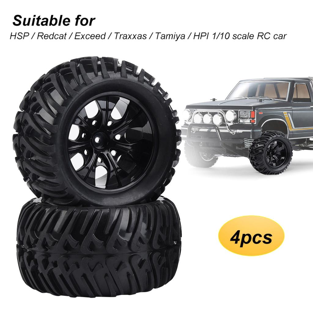 4Pcs Y shaped Tyre Pattern Rubber Tires With Hubs for 110 Scale RC Truck Car (7 Holes)