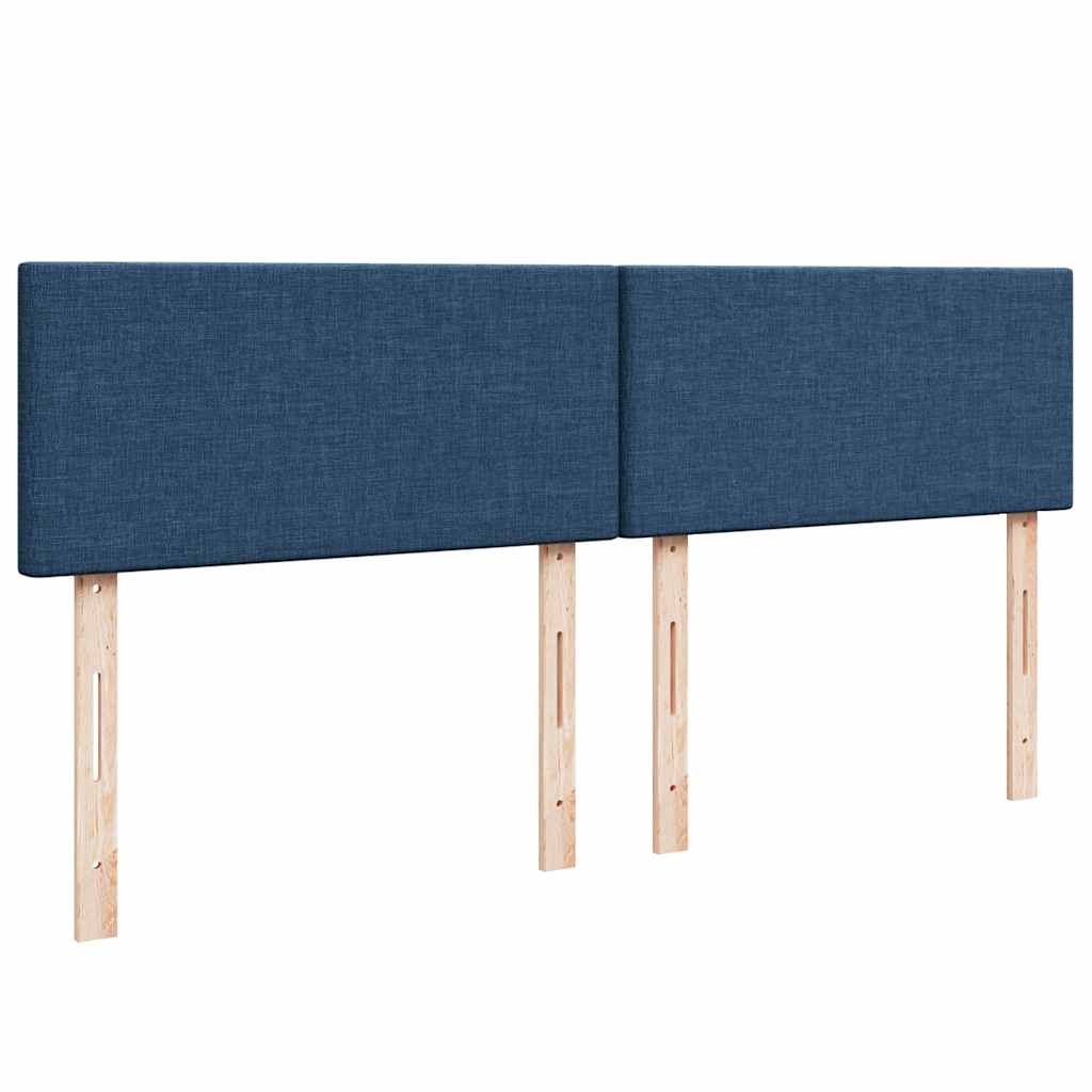 Box Spring Bed with Mattress Blue 200x200 cm Fabric