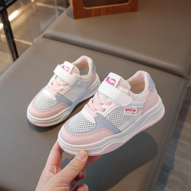 Kids Breathable Skate Shoes Girls White Sneakers Spring Autumn Sports Boys Casual Mesh Shoes
