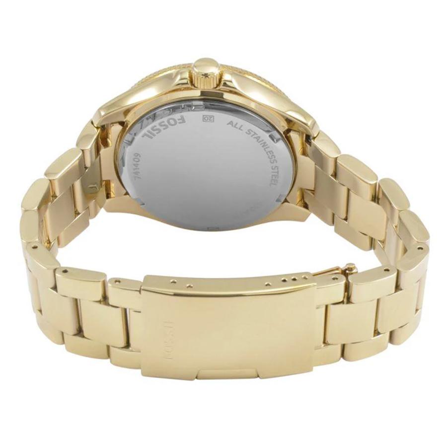 Fossil Ceas cu cuarț cu trei indicatoare pentru femei - Carcasă din oțel inoxidabil, Geam rezistent la zgârieturi, Formal/Casual/Dată AM4510