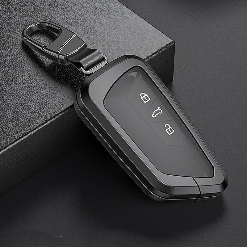 Styling Mouldings Car Aluminium Alloy+TPU Key Fob Cover Case For VW Volkswagen Golf 8 Mk8 New Skoda Octvia 3/4/5Buttons 2020 202