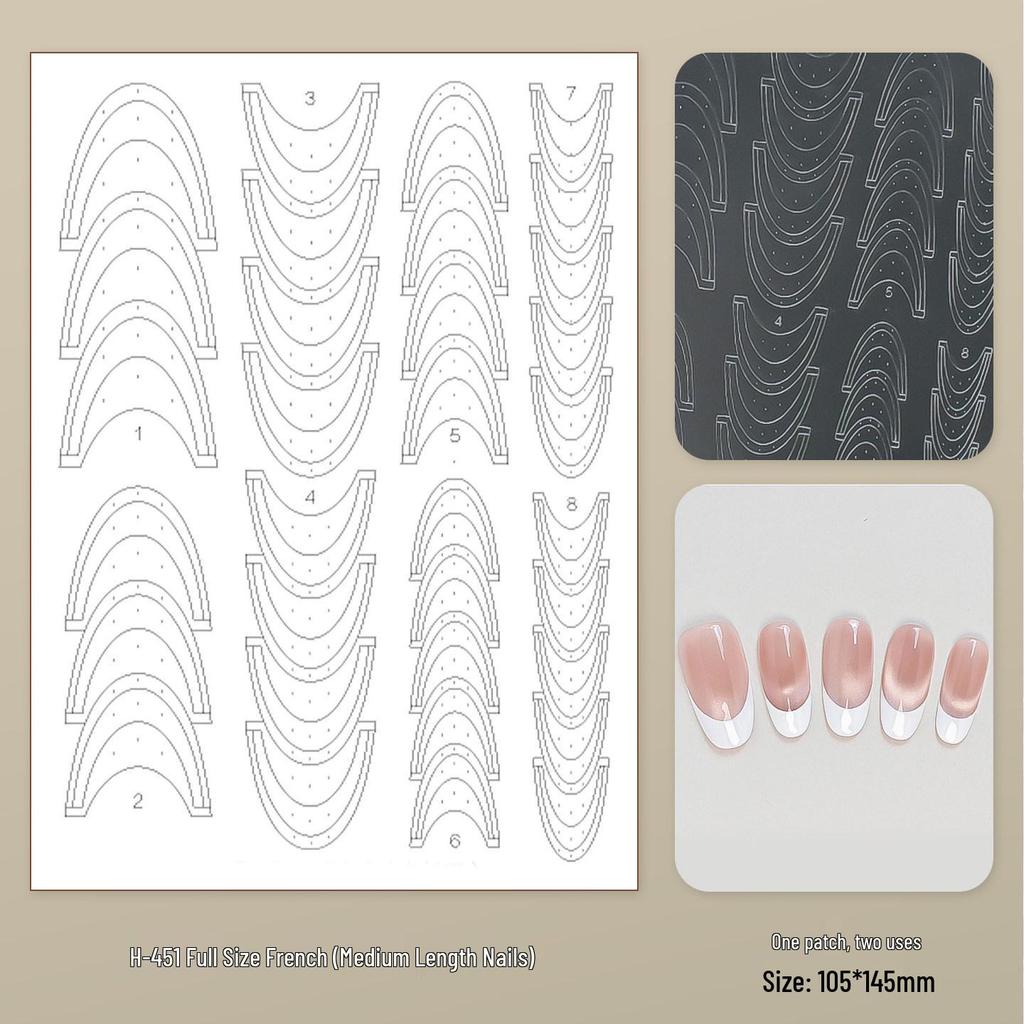 French Lace Nail Art Sticker Refill - No Curling, Multi-use, Adherent Guide Stickers for Pat-Pat Spray Painting.