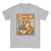 Corgi Eating Ramen T Shirts for Men Cotton Leisure TShirts Round Neck  Tees Short Sleeve Tops Plus Size