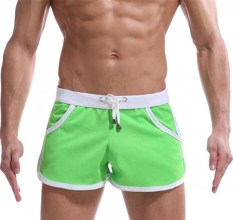 Men's Sports Aro- Pants Men's Shorts Boxers Loose Breathable Beach Pants Men's Boxers Built-in Bag