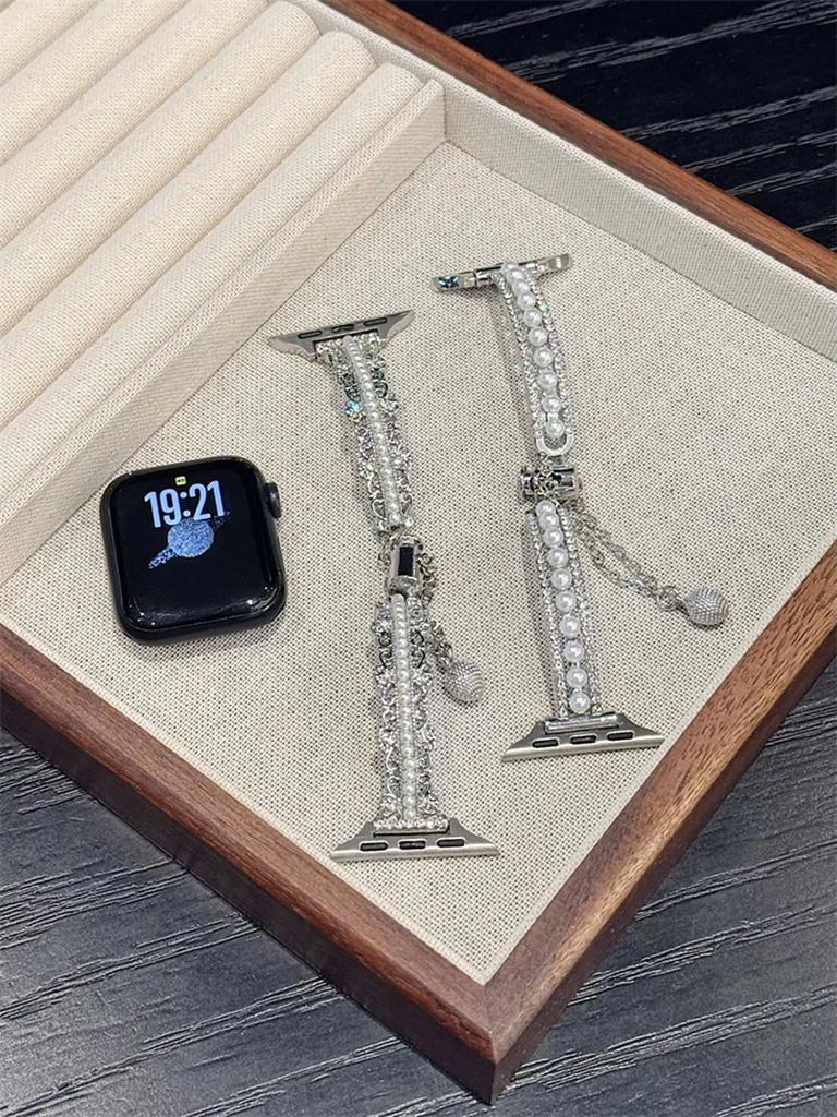 Modearmband för Apple Watch Länkarmband Serie 10/9/8/7/6/5/4 SE 40mm 41mm 42mm 44mm 45mm 46mm 49mm Rem