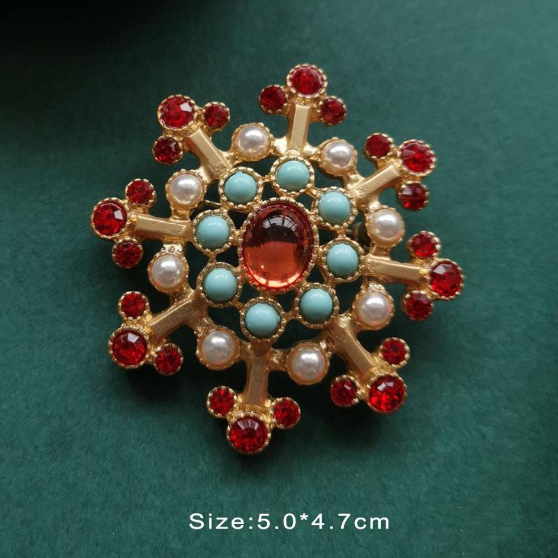 Colorful Baroque Pearl Gem Enamel Brooch Pin