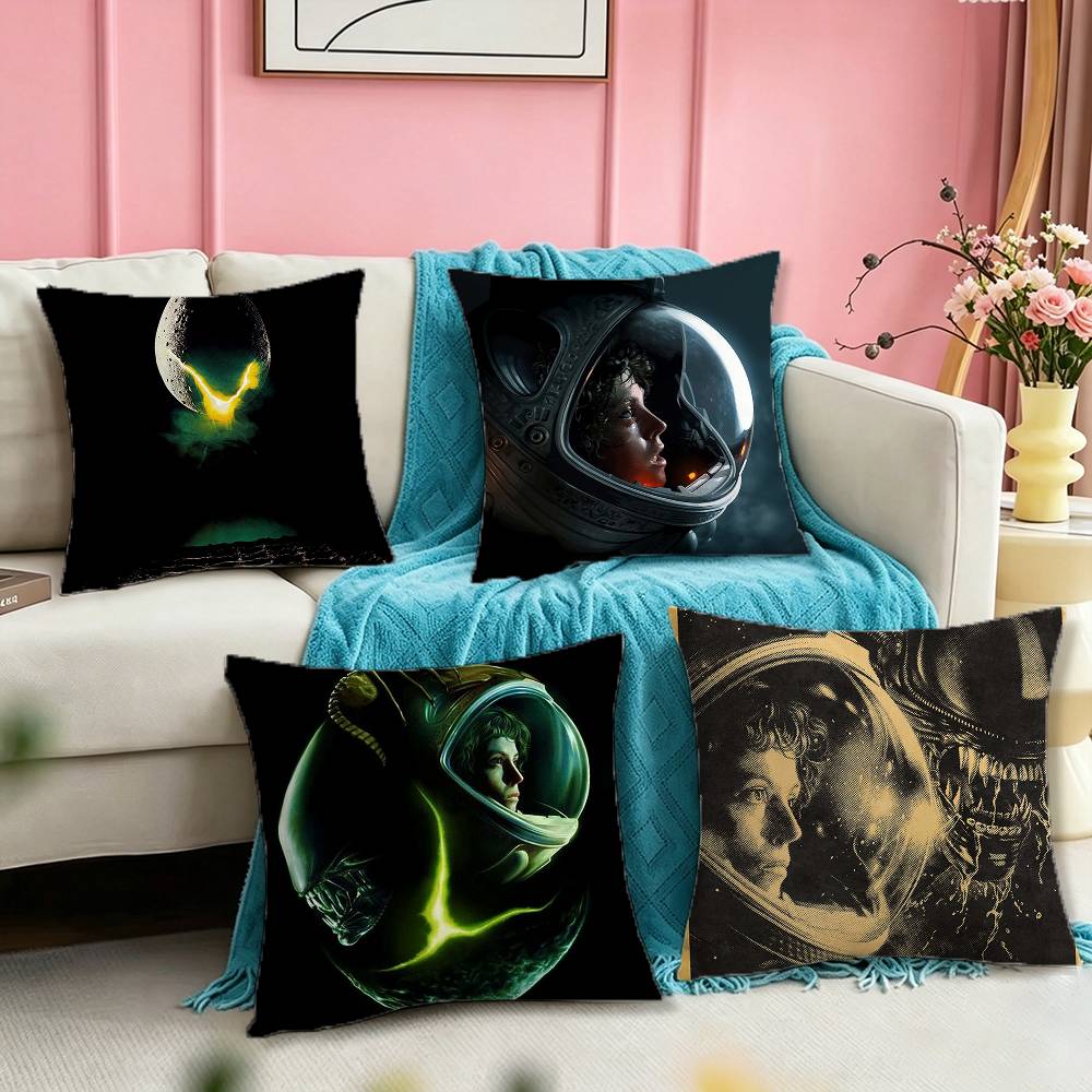 Horror Movies Alien Film Pillow Case Square DoubleSided Sofa Cushion Cover Bedroom Bedside Pillow