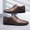 Fashion Genuine Leather Mens Shoes Lace Up Casual Business Footwear Point Toe Office Formal Shoes Luxury Brand Male Oxford Shoes