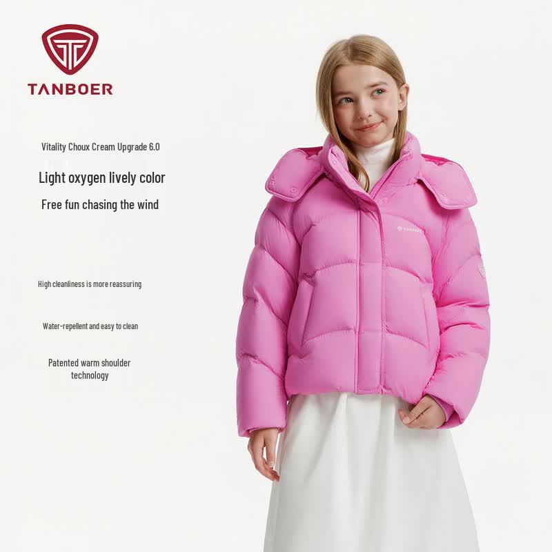 Tanboer Kids' Detachable Hood Short Down Jacket