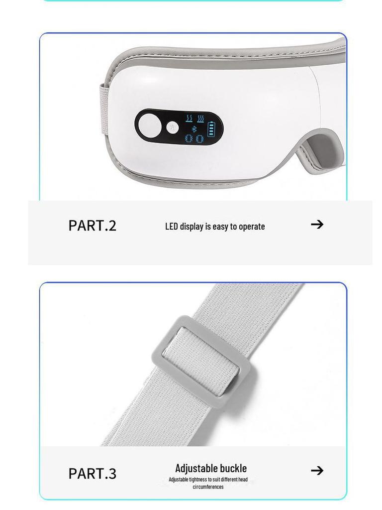 Vibrating Heated Eye Massager with Air Pressure and Hot Compress