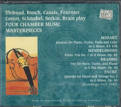 CD MOZAQRT, MENDEKSSOHN, BRAHMS, FAURE - Four Chamber Music Masterpieces IN134243 IRON NEEDLE 1996 Non Japan Classical Used