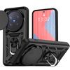 KEYSION Shockproof Armor Case for VIVO X300 Pro 5G Silicone+PC Slide Camera Lens Protection Ring Stand Phone Cover for VIVO X300