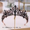 Baroque Black Crystal  Bridal Tiaras Crowns Pageant Prom Diadem Rhinestone Veil Tiara Headband  Wedding Hair Accessories