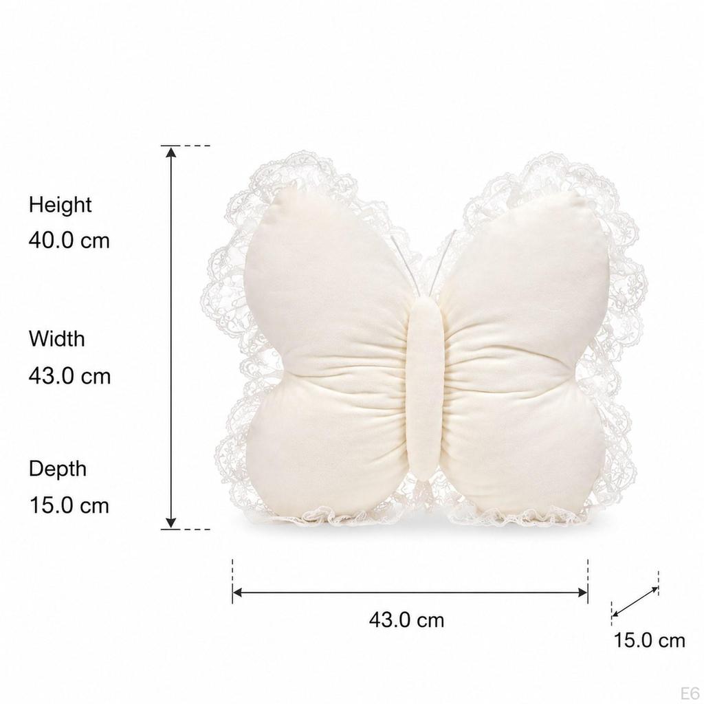 16" Butterfly Shaped Back Cushion Throw Pillows for Bedroom Office Decor